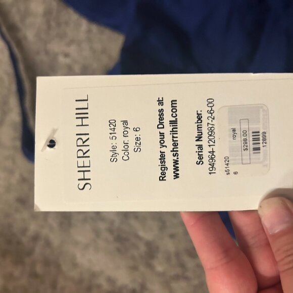 Sherri Hill 51420, dark blue, size 6 - Picture 3 of 6